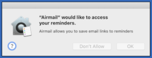 Airmail - Access reminders